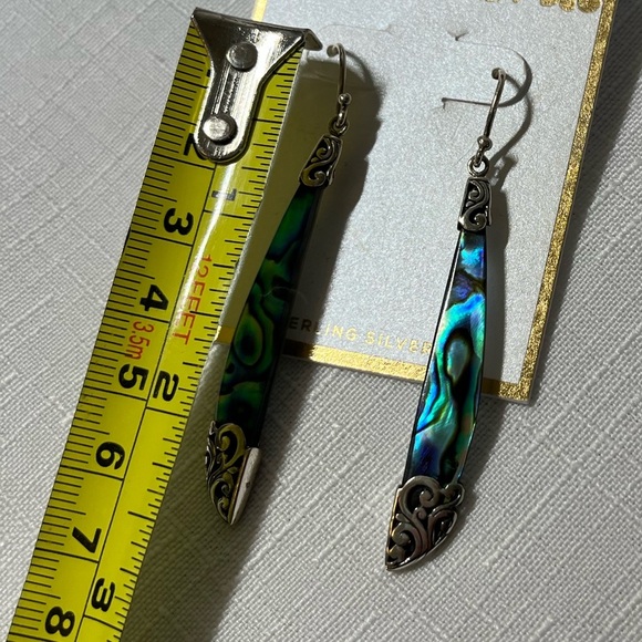 New ANNIKA WITT Sterling Silver Abalone Hanging Earrings. BALI - Picture 4 of 5